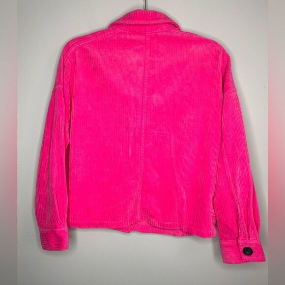Zara Corduroy Hot Pink Cropped Jacket - Picture 4 of 4